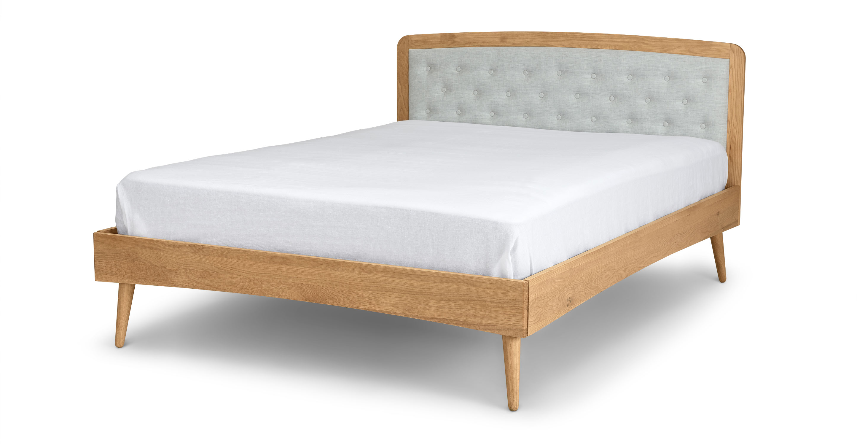 mid century bed frame king