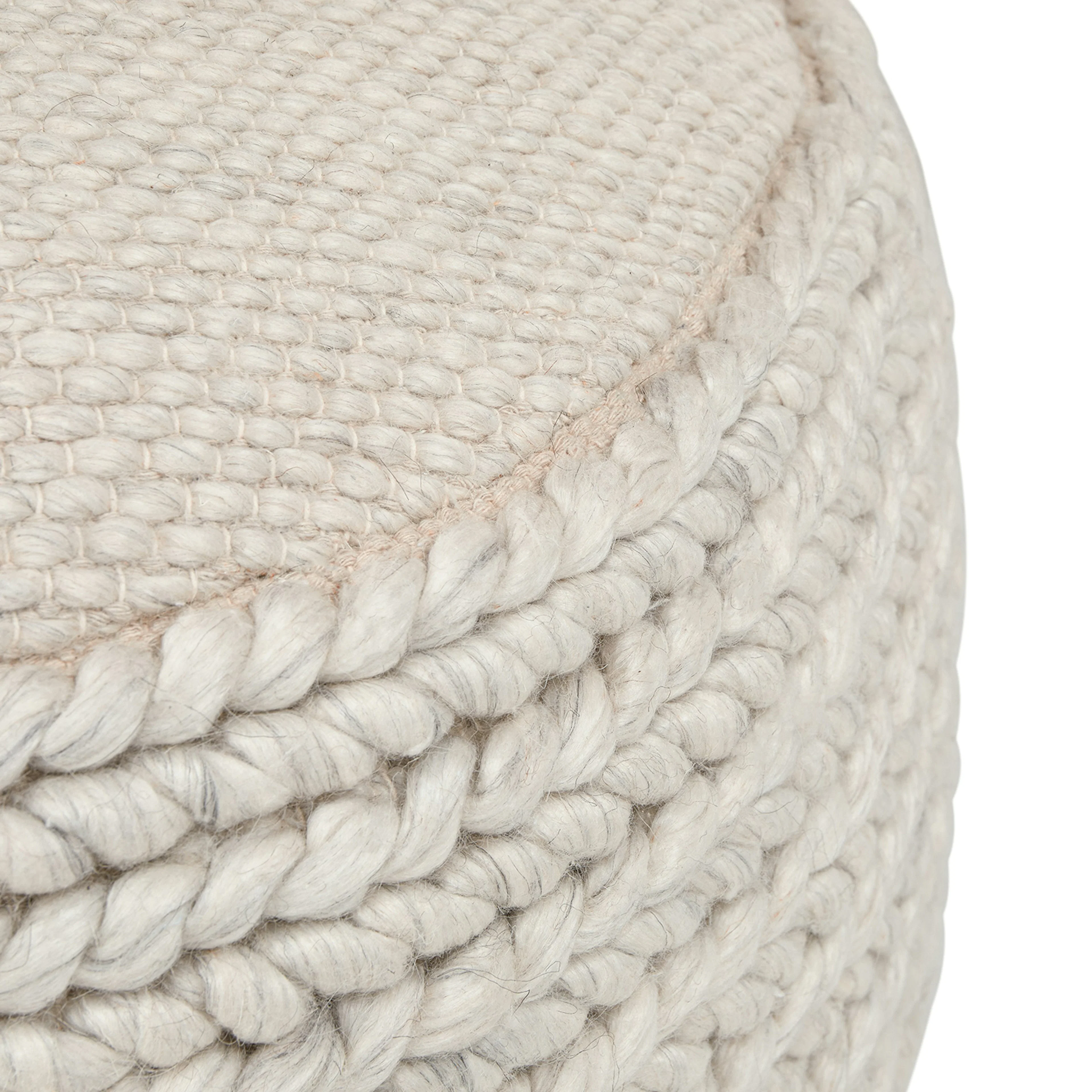 Hira 30" Pouf - Natural Ivory