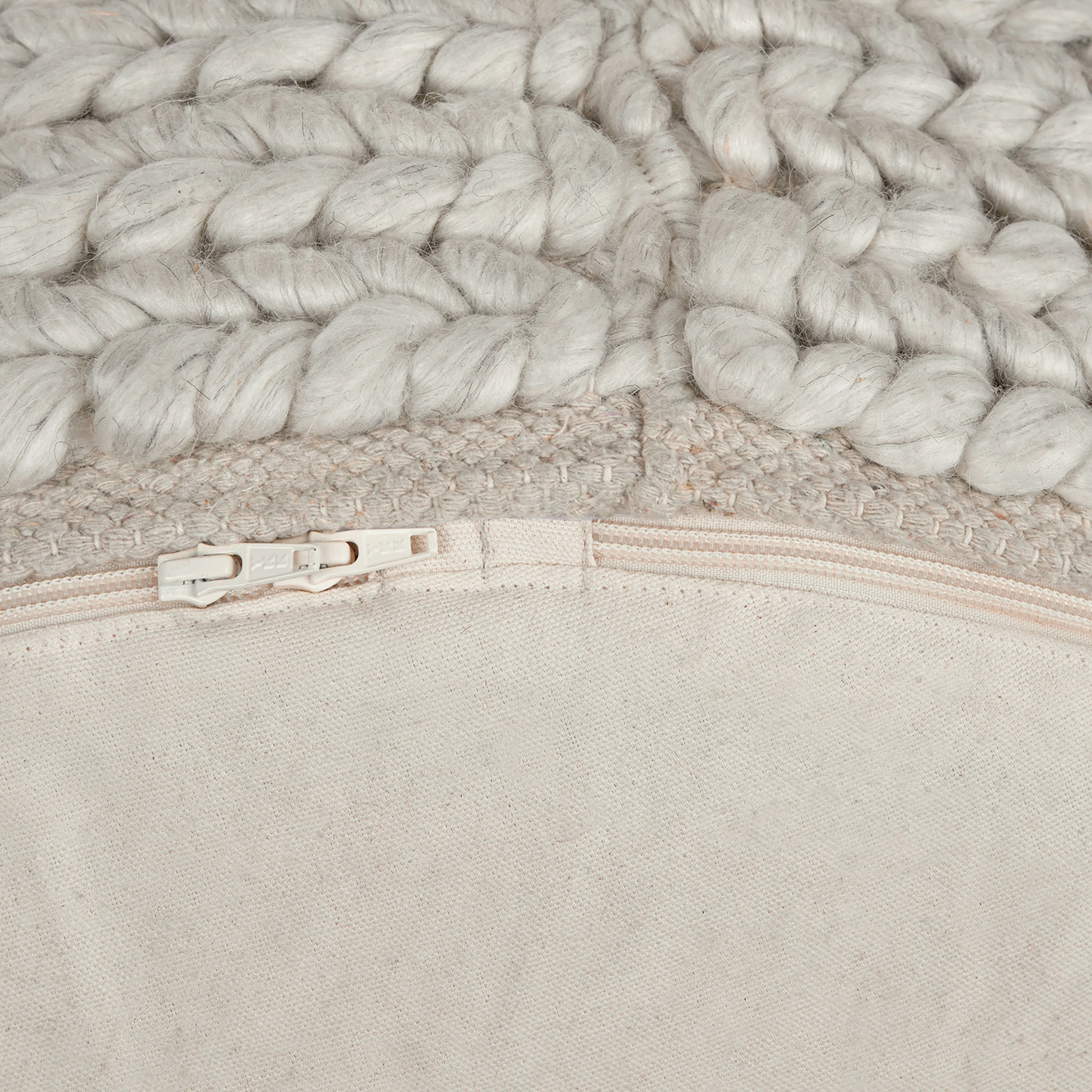 Hira 30" Pouf - Natural Ivory