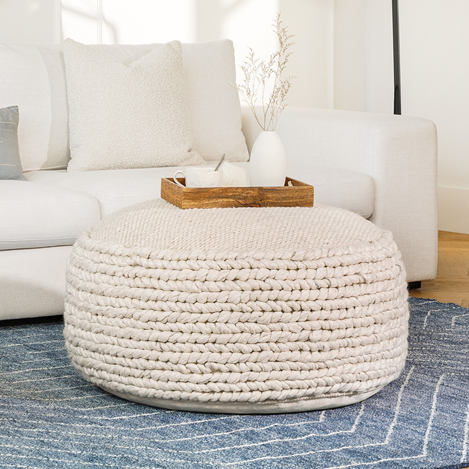 Pillow ottoman best sale