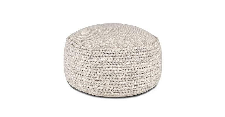 Hira Natural Ivory 30" Pouf - Primary View 1 of 8 (Open Fullscreen View).