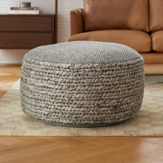 Hira 30" Pouf - Metal Gray