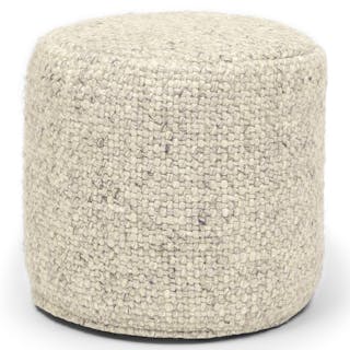 Texa 16" Pouf - Vanilla Ivory