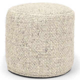 Texa 16" Pouf - Vanilla Ivory